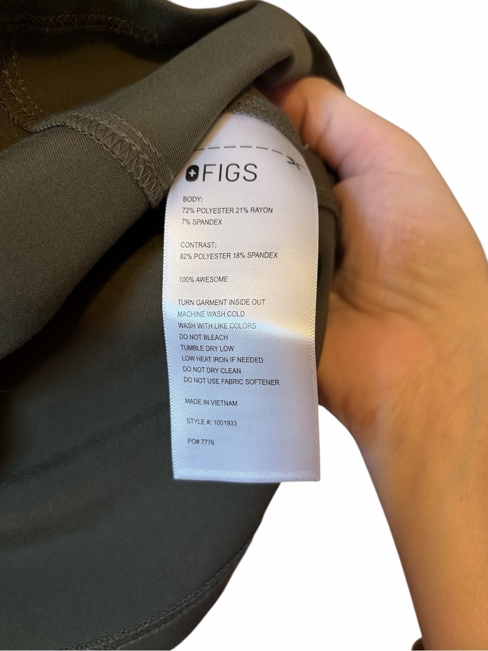 FIGS SPRUCE ORILLA SCRUB TOP LARGE - Picture 9 of 10